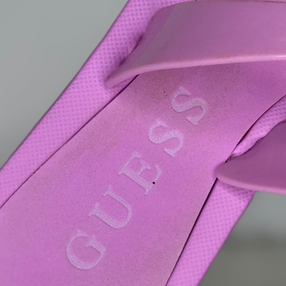GUESS Women Lilac Purple G‎ Logo Thong Flip Flops Sandals Size 39 (US 8.5) - Picture 2 of 8